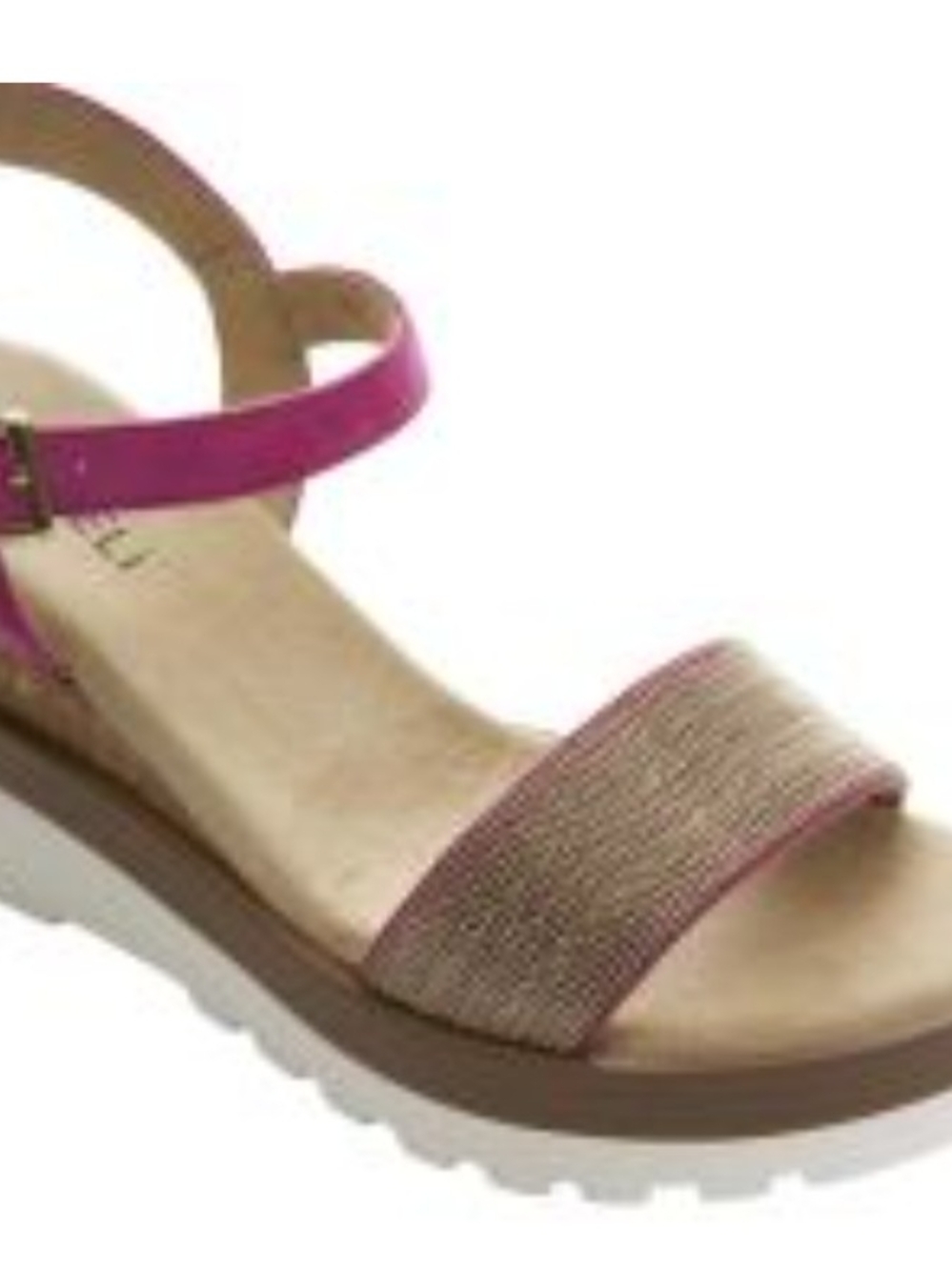 Vaneli Fuchsia Ankle-Strap Sandal with Textured Front Band